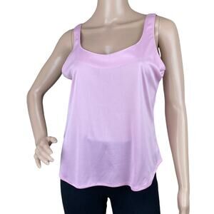 Cache Women's Pink Sleeveless Scoop Neck Curved Hem Pullover Tank Top Size M